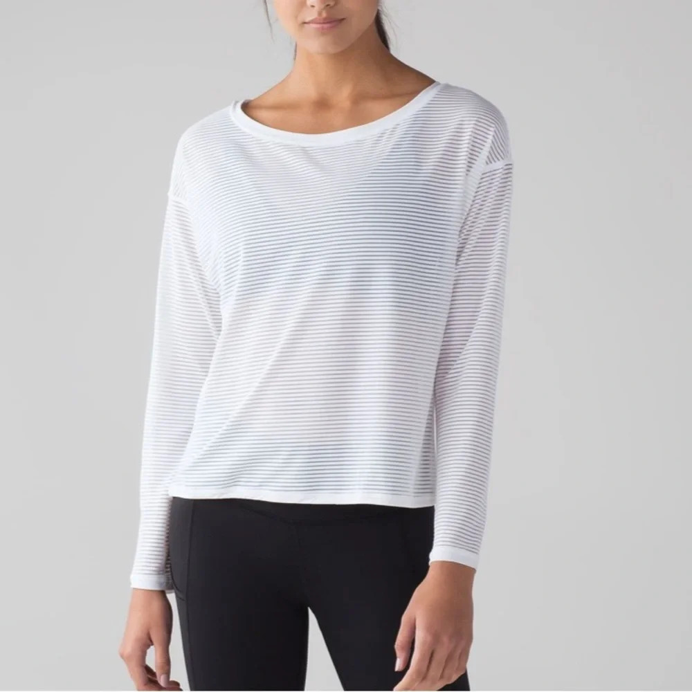 White Striped Women's Top